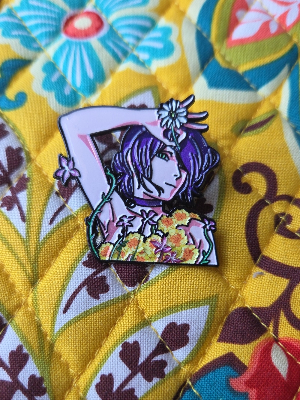 Floral Femme Enamel Pin - Purple & Pink